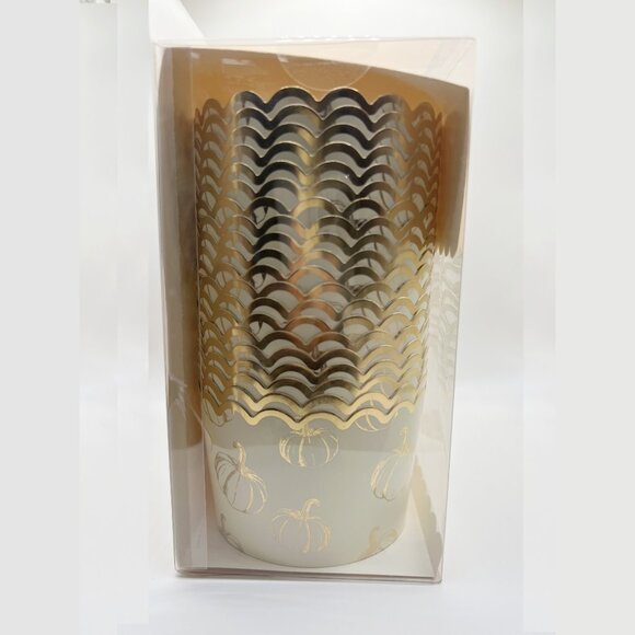 NEW 2x My Minds Eye Gold Foiled Pumpkin Jumbo Baking Cups - 40 Count - Picture 3 of 5